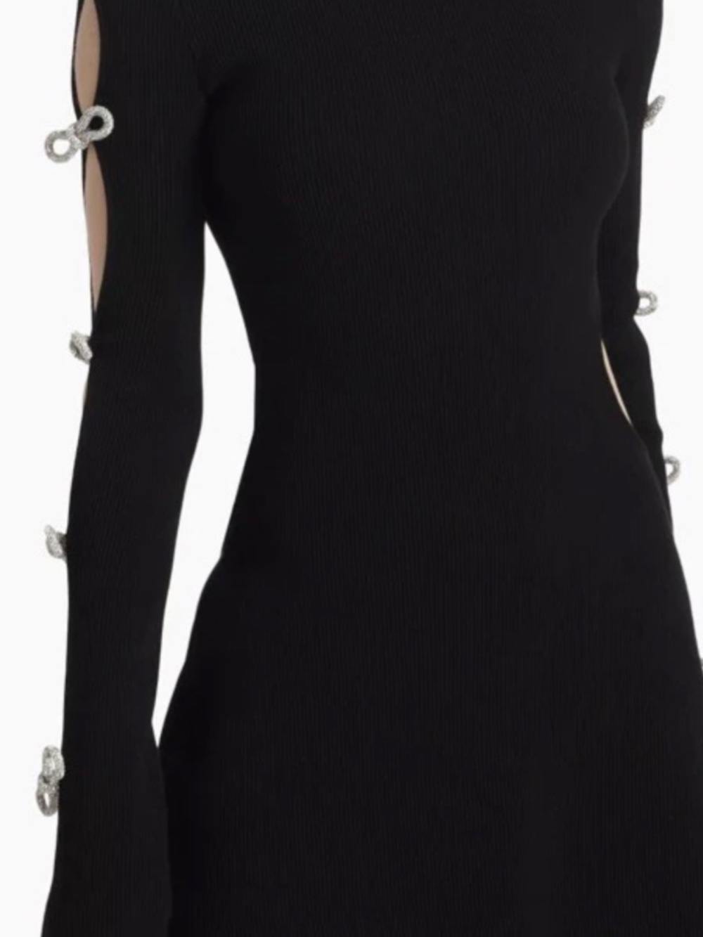 MACH & MACH NWT bows rib-knit turtleneck minidress